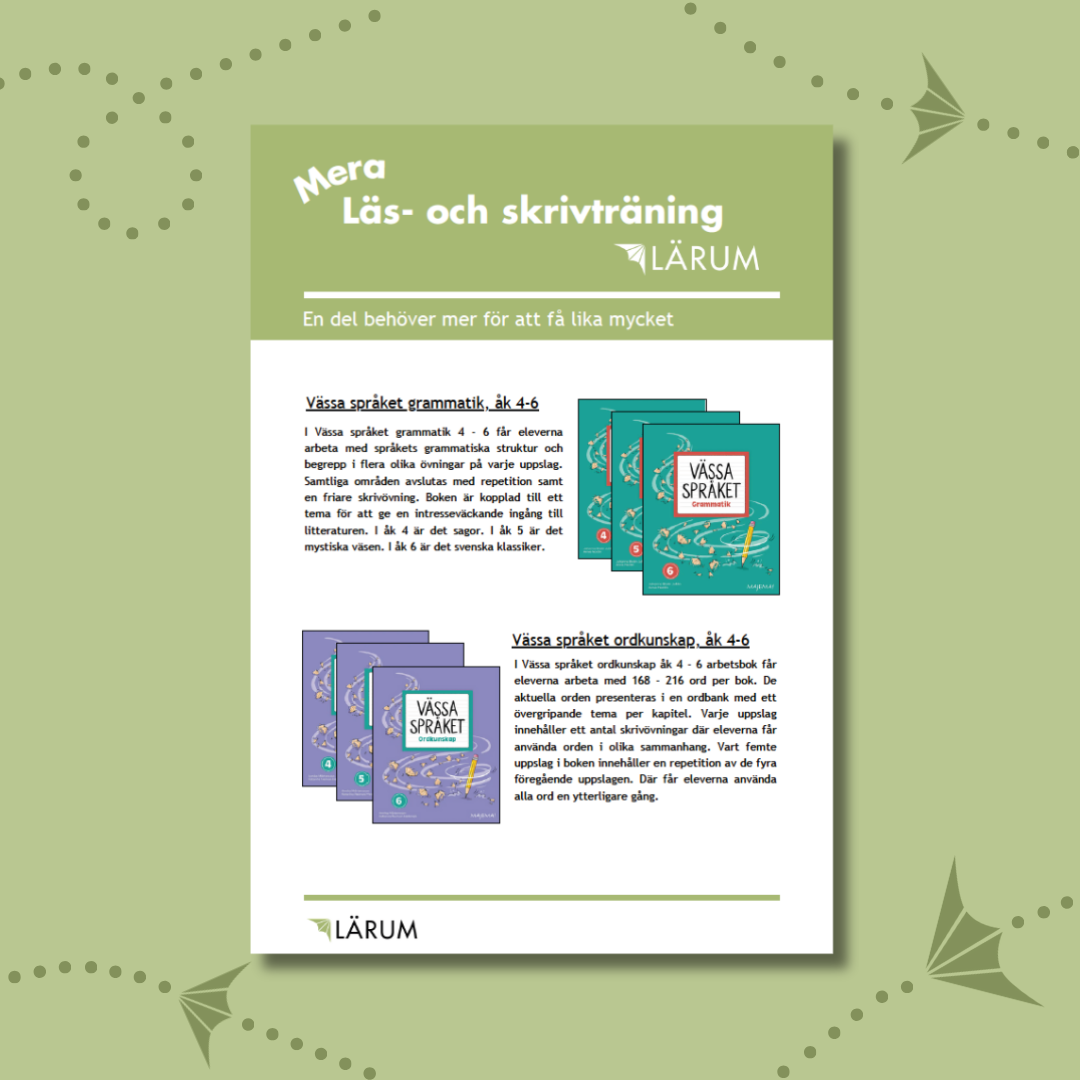 Pärmbilden för Infoblad - Mera läs- och skrivträning