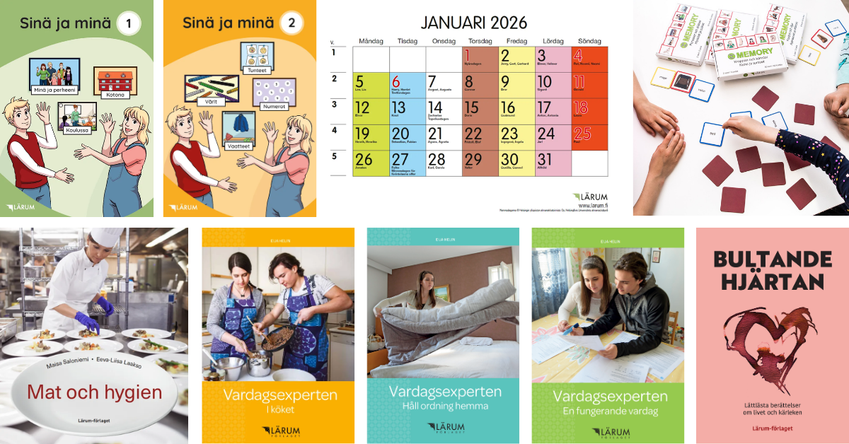 En bild som visar en del av Lärums egna läromedel